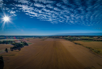 Fototapeta na wymiar Wisconsin countryside by drone