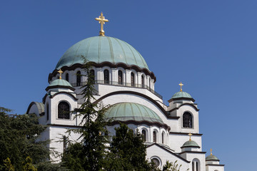 Fototapeta na wymiar Church of Saint Sava in city of Belgrade, Serbia