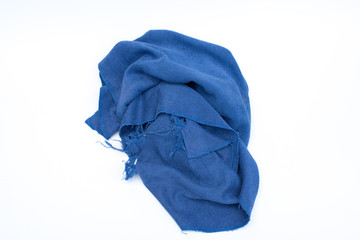 blue cloth isolated on white background