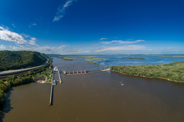 Mississippi river aerial view