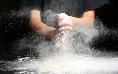 Hand clap and white flour