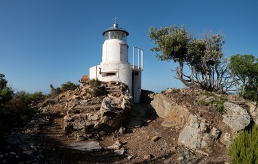 Monte Poro Lighthouse near Marina di Campo on the island Elba in Italy