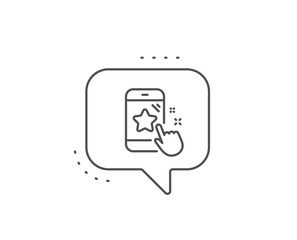 Star rating line icon. Chat bubble design. Feedback phone sign. Customer satisfaction symbol. Outline concept. Thin line star rating icon. Vector