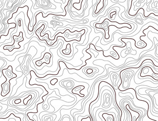 Topographic Map Concept Black Thin Line Card Background. Vector