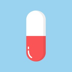Capsule pill icon. Cartoon illustration of capsule pill vector icon for web design