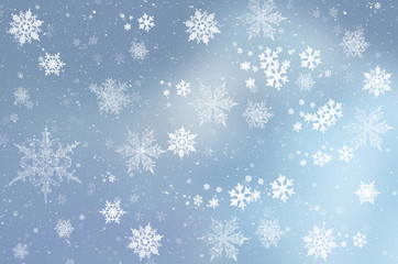 Blue Winter Background with snowflakes for your own creations