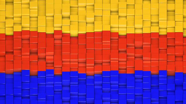 Flag of Dutch province North-Holland, made of cubes in a random pattern.