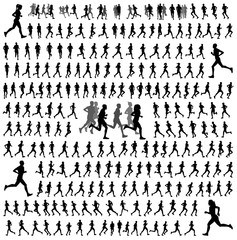 250 different runners silhouettes collection