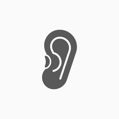 ear icon, auricle vector