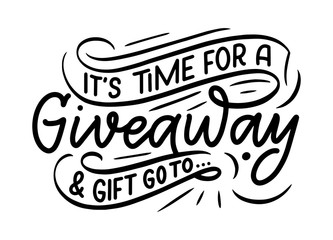 Vintage card with giveaway lettering. Calligraphy text. Decoration template. Vector illustration for holiday design.