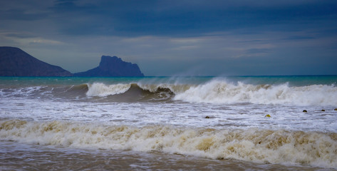 ALTEA, SPAIN - SEPTEMBER 12, 2019: Beautiful views of Altea with gorgeous sea and incredible nature 