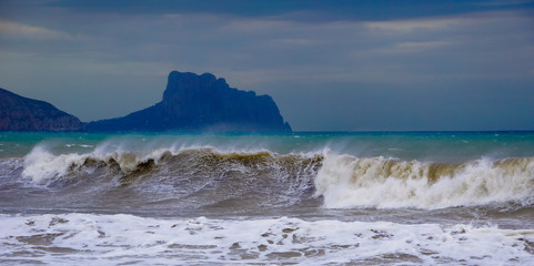 ALTEA, SPAIN - SEPTEMBER 12, 2019: Beautiful views of Altea with gorgeous sea and incredible nature 