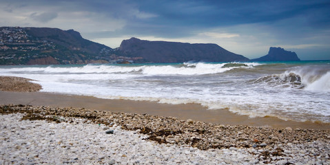 ALTEA, SPAIN - SEPTEMBER 12, 2019: Beautiful views of Altea with gorgeous sea and incredible nature 
