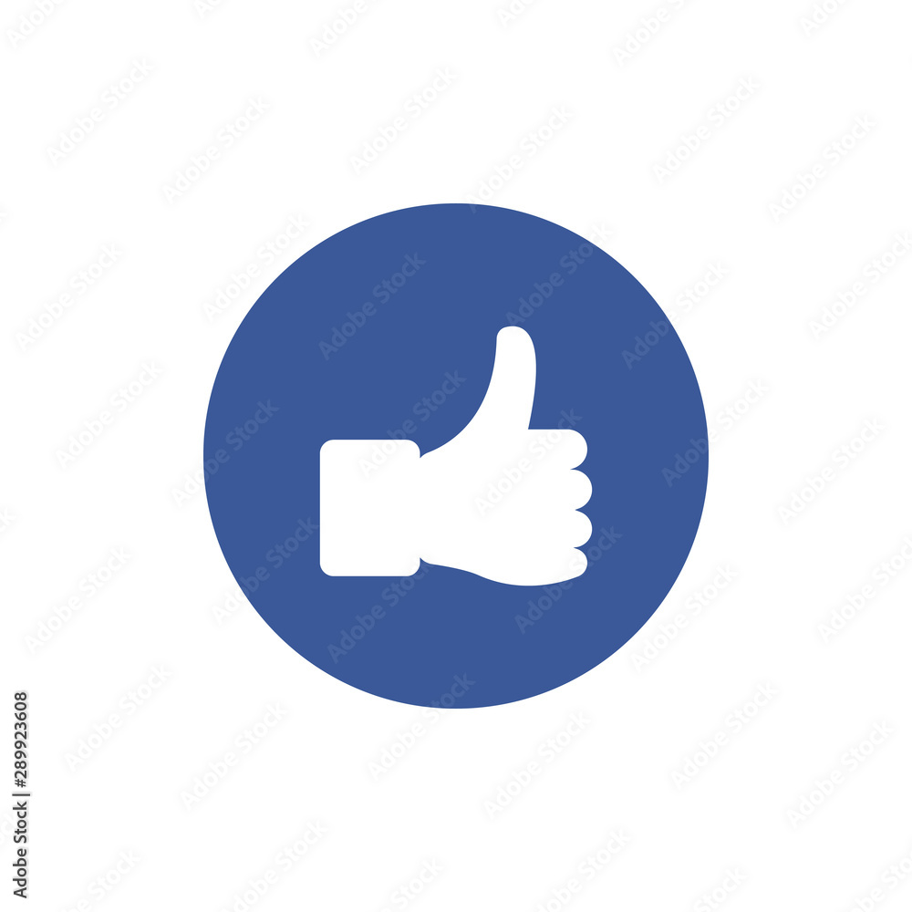 Wall mural like icon. thumb up vector isolated. modern simple flat thumb up sign. trendy network vector symbol 