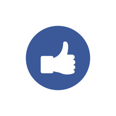 Like icon. Thumb up vector isolated. Modern simple flat thumb up sign. Trendy network vector symbol for web site. Logo illustration.