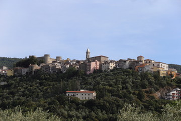 Monteroduni, Italy - September 15, 2019: The town of Monteroduni and view of the Pignatelli Castle