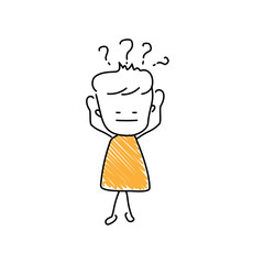 Character with confused emoji