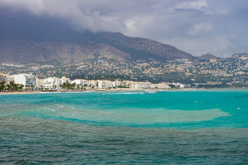 ALTEA, SPAIN - SEPTEMBER 12, 2019: Beautiful views of Altea with old town and incredible nature 