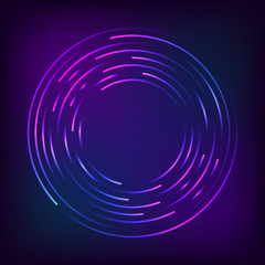 Abstract circle graphic composed of colorful circle lines, vector illustration.