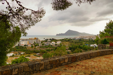 ALTEA, SPAIN - SEPTEMBER 12, 2019: Beautiful views of Altea with old town and incredible nature 