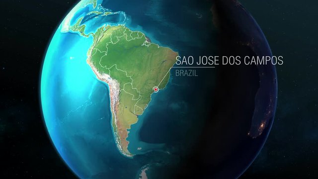 Brazil - Sao Jose dos Campos - Zooming from space to earth