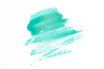 Abstract texture of mint paint on paper. Brush and paint texture.