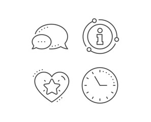 Ranking star line icon. Chat bubble, info sign elements. Love rating sign. Best rank symbol. Linear ranking star outline icon. Information bubble. Vector