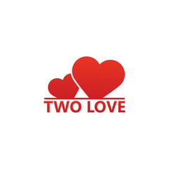 Two Love Logo Template Design