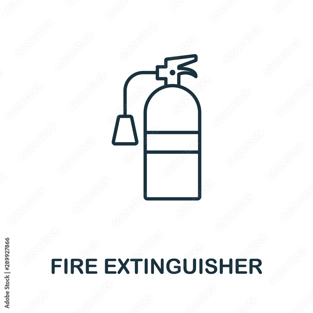 Aufkleber fire extinguisher outline icon. thin line concept element from fire safety icons collection. creativ