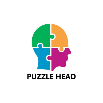 Puzzle Head Logo Template Design