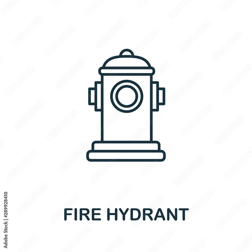 Poster fire hydrant outline icon. thin line concept element from fire safety icons collection. creative fir