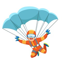 Parachute skydiver icon