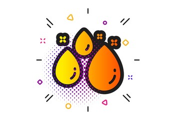 Clean aqua sign. Halftone circles pattern. Water drop icon. Liquid symbol. Classic flat water drop icon. Vector