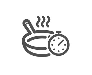 Cooking timer sign. Frying pan icon. Food preparation symbol. Classic flat style. Simple frying pan icon. Vector