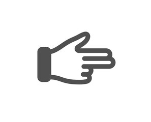 Two fingers palm sign. Click hand icon. Direction gesture symbol. Classic flat style. Simple click hand icon. Vector