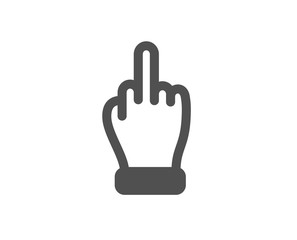 Palm gesture symbol. Middle finger hand icon. Classic flat style. Simple middle finger icon. Vector