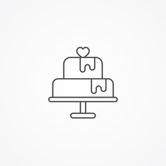 Cake vector icon sign symbol