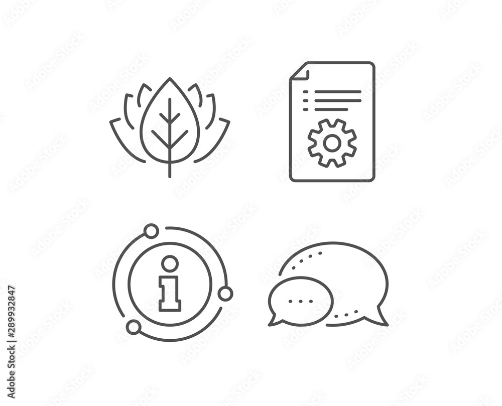 Poster technical documentation line icon. chat bubble, info sign elements. instruction sign. linear technic