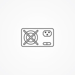 Power supply vector icon sign symbol