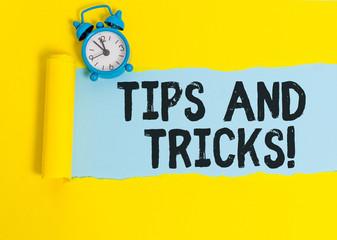Word writing text Tips And Tricks. Business photo showcasing means piece advice maybe suggestion...