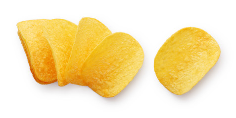 Potato chips isolated