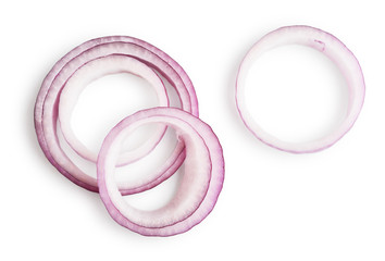 Set of red onion rings