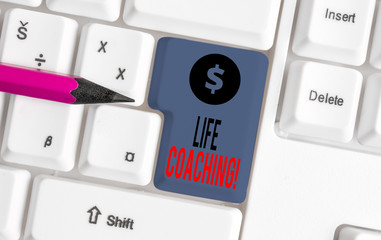 Conceptual hand writing showing Life Coaching. Concept meaning demonstrating employed to help...