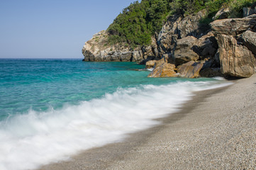Fototapeta na wymiar Beautiful beach of Agii Saranta in Greece