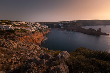 View from Cala Morell (Morell Cove) at Menorca Island, Spain.