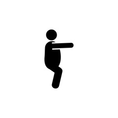Yoga, pose, chair pose icon. Element of fat man yoga icon