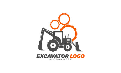 Excavator repair logo design