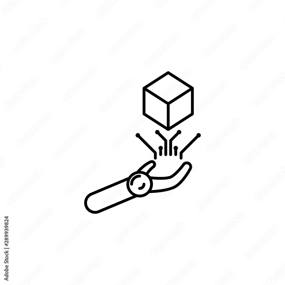 Poster ar artificial intelligence robot science technology icon. element of futuristic