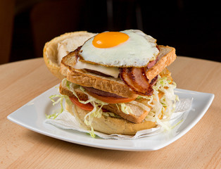 Super Continental Sandwich freshly prepared and ready to eat. Homemade