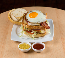 Super Continental Sandwich freshly prepared and ready to eat. Homemade